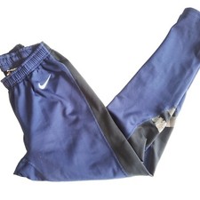 Vtg 90s Nike Women S Dri Fit Navy Blue Zipper Fitted Stretch Leggings Pants