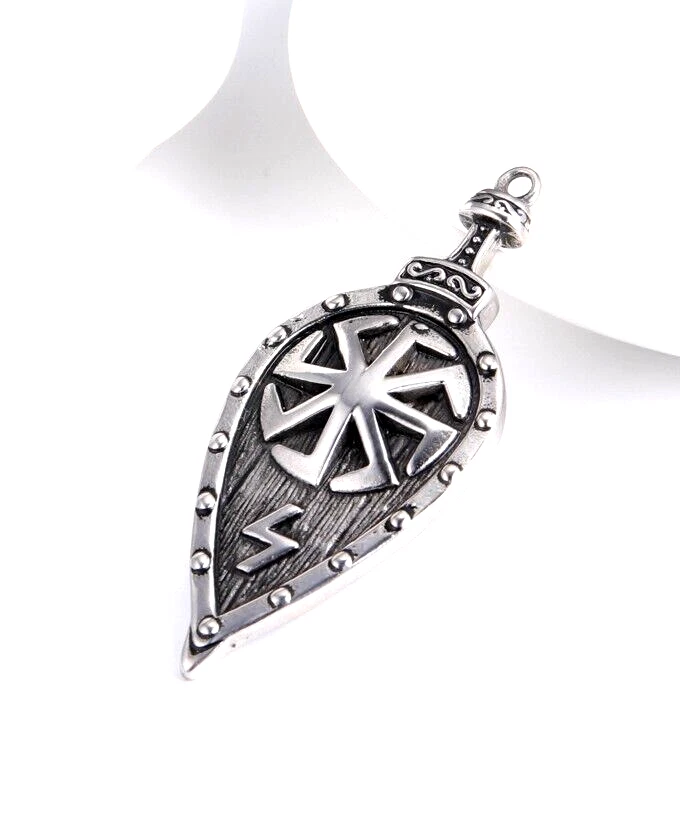 Viking Amulett  Schild Anhänger Retro Kolovrat Slawisch Celtic Sonnenrad - Bild 4 von 4