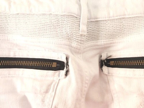 Pantalones de mezclilla RockStar originales para hombre blancos rasgados 42 x 34,5 - Imagen 13 de 15