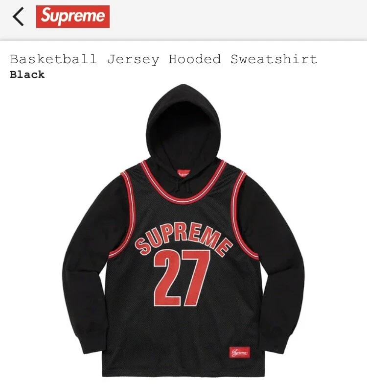 Sweat shirt à capuche Supreme Basketball noir taille moyenne M SS21 NYC FTP