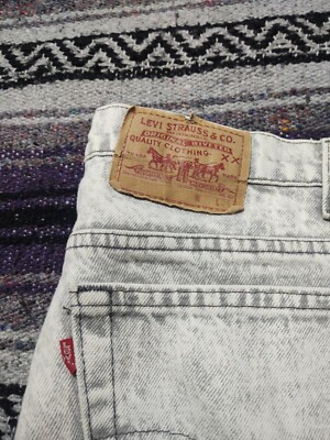 Vintage 80s Levi's 505 Acid Wash Grey 36x34 (True 34x30) Made in USA