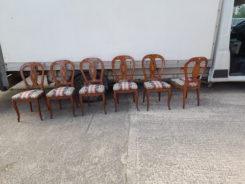 6 x Esszimmerstuhl Veronique englischer Barockstil Nussbaum und Blattgold
