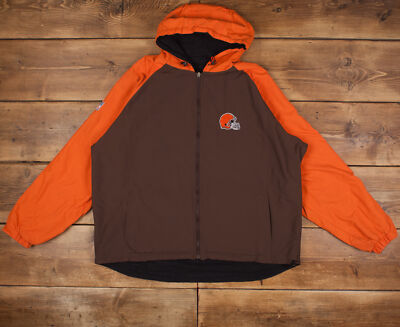 Vintage Reebok Windbreaker Mantel 2XL Gorpcore NFL Team Bekleidung durchgehender Reißverschluss orange