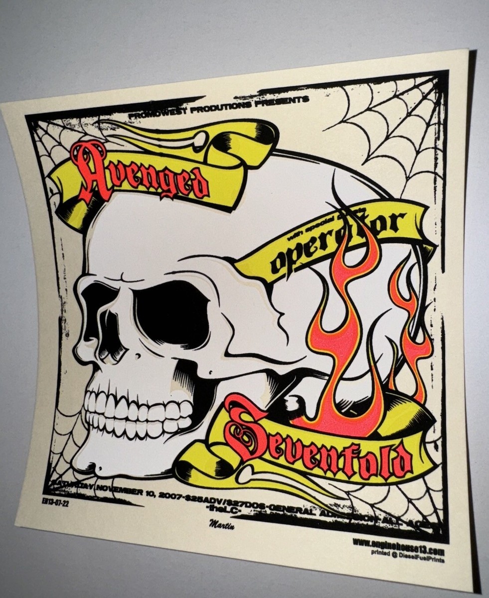Avenged Sevenfold Poster Handbill Columbus OH 2007 Official