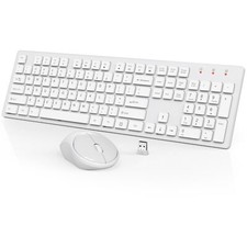 Wireless Keyboard and Mouse USB Computer Keyboard with Silent Keys Long Batte...
