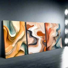 3pcs  Modern Abstract Art, Geometric Pattern, Canvas Unframed