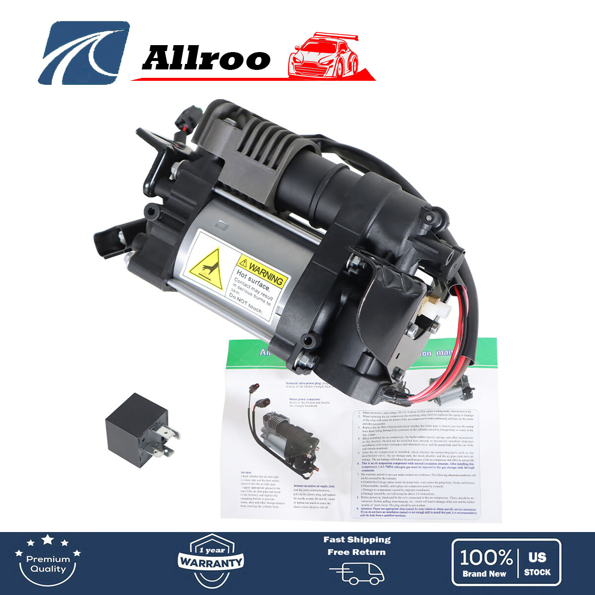 Fit For 11-16 Jeep Grand Cherokee WK2 Air Suspension Compressor Pump 68041137AC