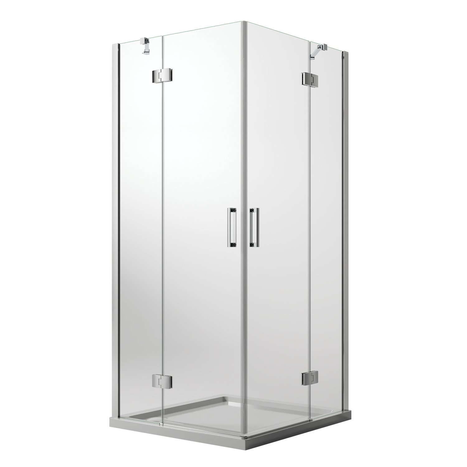 BOX CABINA DOCCIA 75X120CM ANGOLARE DOPPIA ANTA BATTENTE EASYCLEAN SALOON VETRO