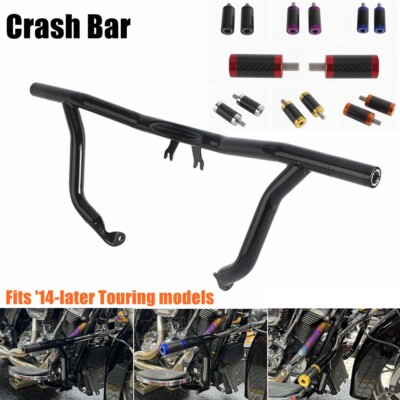 Front Highway Bar Engine Guard Crash Bar For Harley Road King Street Gilde 2014+