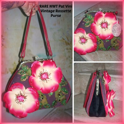 Rare NWT Pat Vini Stunning Detailed Floral Sequin Leafs Mesh