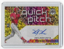 Mickey Moniak 2021 Panini Mosiac Quick Pitch Autograph GOLD Rookie #QPA-MM /10