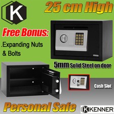 KENNER Personal Electronic Security Safe Box Access Safes Home Office 25cm BLACK
