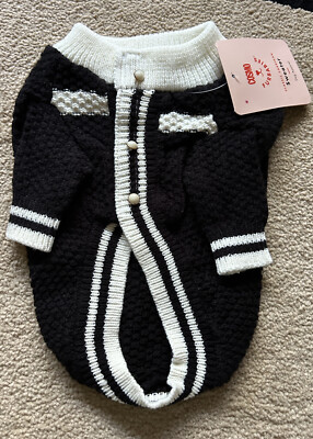 Cosmo Dog Cardigan, Black Sweater Size XS NWT