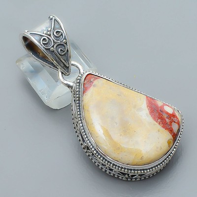 Natural Mookaite - Australia 925 Sterling Silver Fine Art Pendant 1.76'' P4525-30