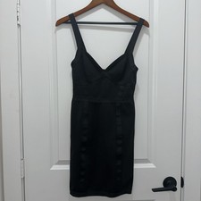 Haute Monde Dress Size Small S Black Back Zipper-Up Bodycon Gartered Women