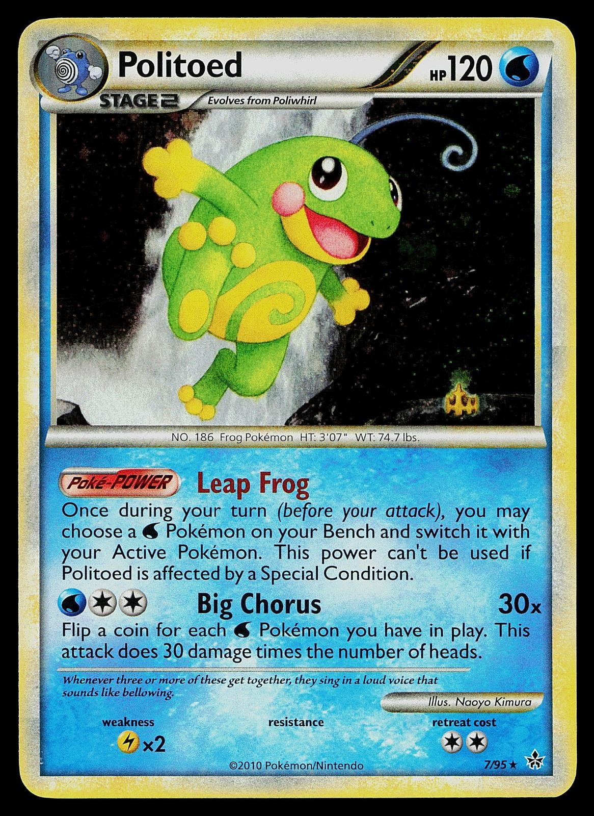 Pokemon Card - Politoed HGSS Unleashed 7/95 Holo Rare