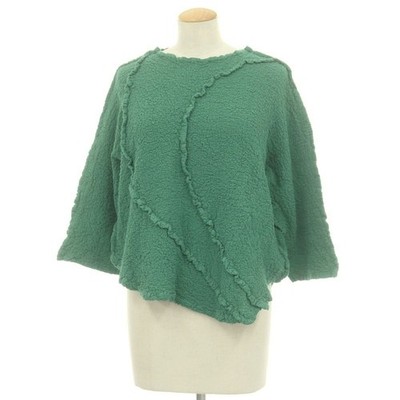 me ISSEY MIYAKE  Cotton blend three-quarter sleeve knit top green Used