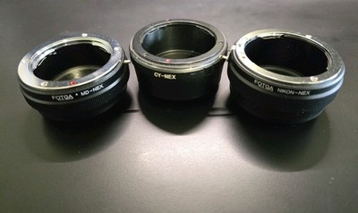 Sony E-Mount Adapter Paket: Minolta MD, Nikon F, contax/yashica CY