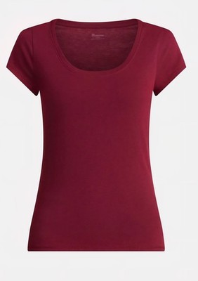 NWT No Boundaries Women's Short Sleeve Scoop Neck T-Shirt Tee Size Medium Maroon