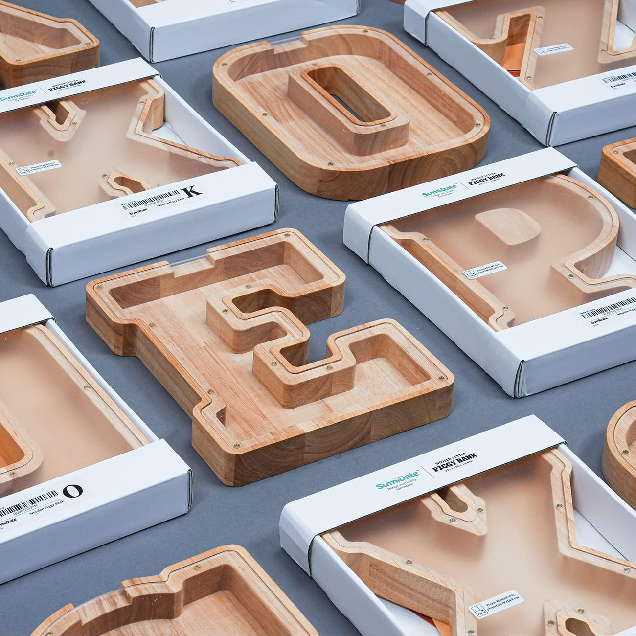 Wooden Letter Piggy Bank| Piggy Bank for Boys Girls Toddler| Alphabet R Money Ba