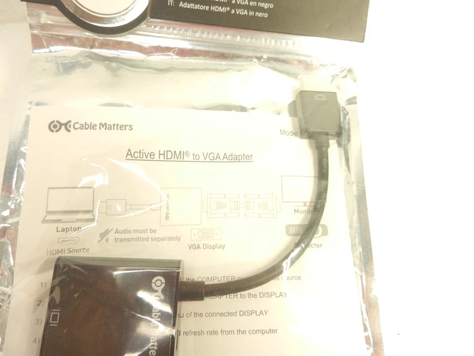 Adaptador Cable Matters Active Micro mini HDMI a VGA Foto 3 de 4