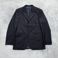 Vintage Kenzo Homme Striped Three Button Wool Blazer Navy Size 50