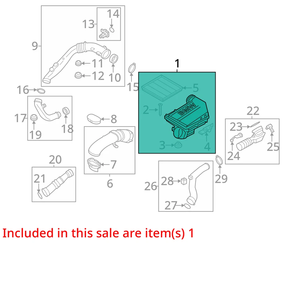 Air Cleaner 3.0L Turbo Fits 11-19 BMW X6 730898 - Image 3 of 4