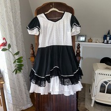 Vintage handmade Square dance Western Dress medium eyelet lace Ruffles