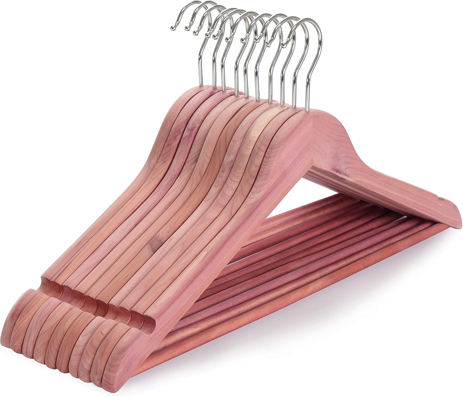TOPIA HANGER American Red Cedar Wooden Hangers, 10-Pack, 10 Pack-natural 