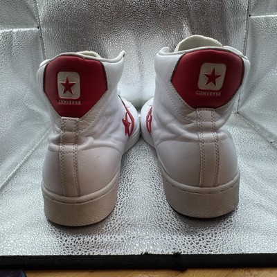 Size M13/W14.5 Converse Unisex White Red Pro Leather High  display picture 3