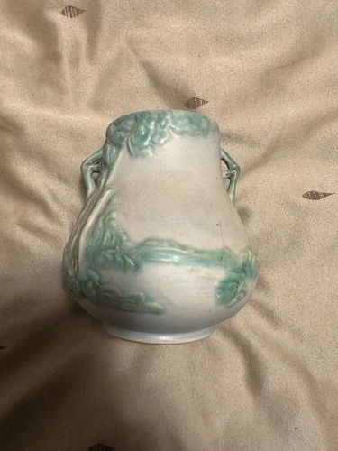 Scarce Small 6" 1920's Weller Scenic Tree Meadow Pattern Art Pottery Vase