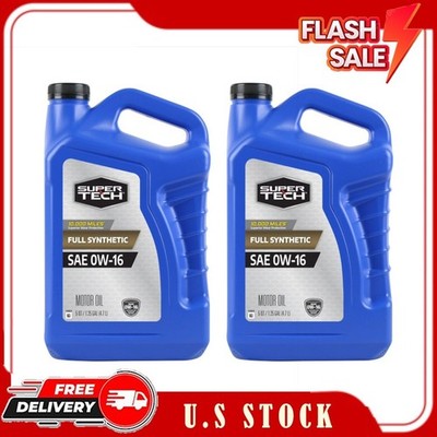 2 Pack Super Tech Full Synthetic SAE 0W-16 Motor Oil 5 Quarts