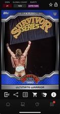 DIGITAL TOPPS WWE SLAM Ultimate Warrior 1990 SR BLUE SOLE SURVIVORS Read