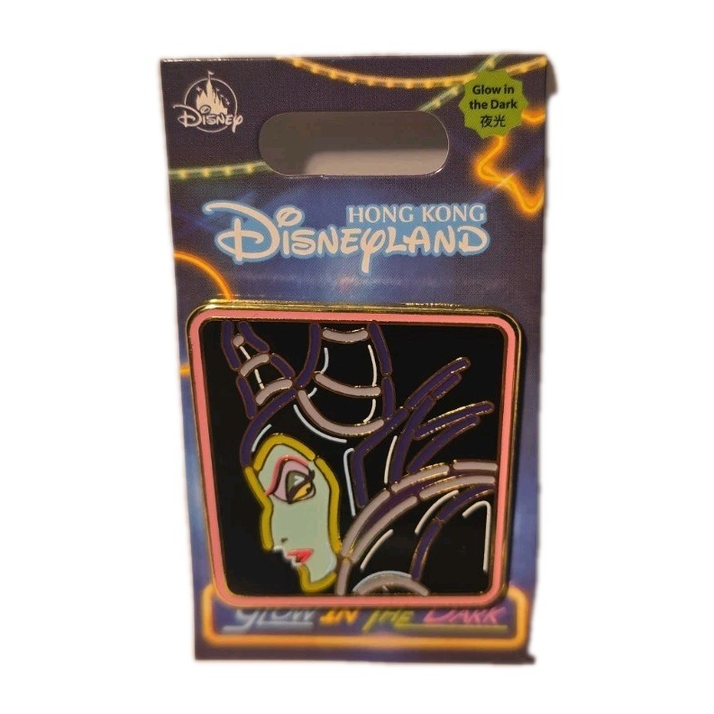 Disney Trading Pin Hong Kong Disneyland Glow In The Dark Maleficent Villians