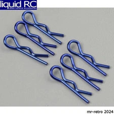 Associated 1736 Blue bent Body Clips 22mm long 1mm wire (6)