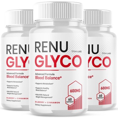 (3 Pack) Renu Glyco Advanced Blood Health Support Supplement RenuGlyco 180 Caps