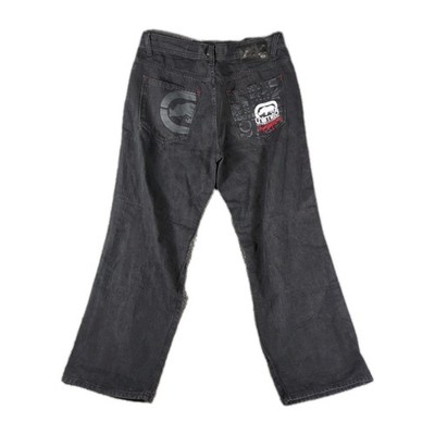 VTG Ecko Unltd Men s Jeans Tag 38x33 Approx 35x30 Black Denim Baggy Fit Y2K