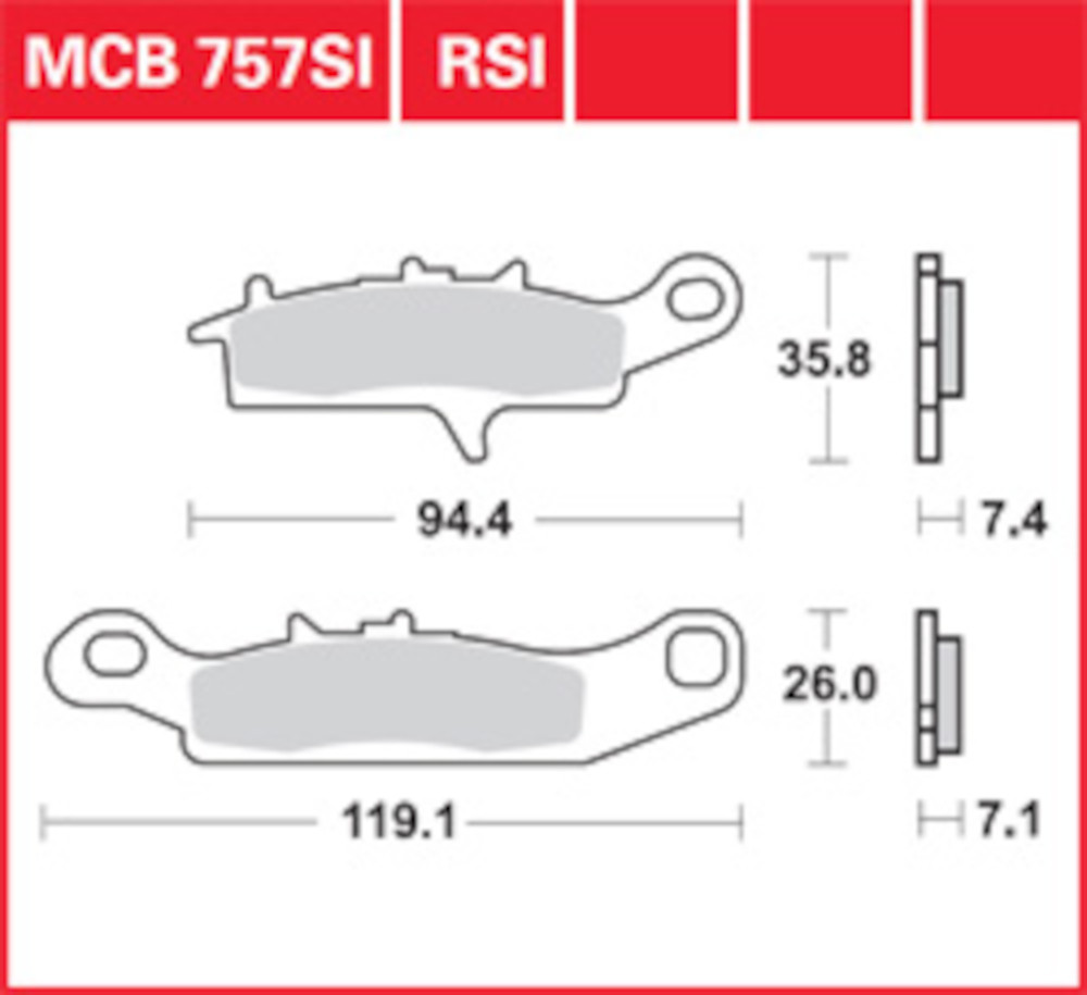 Plaquettes de frein LG MCB 757 SI arrière pour rouler dans la boue en KVF 650