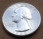 1948 D Washington Quarter - Gem BU 90% Silver U.S. Coin