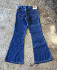 Levis Vintage Clothing Women  s Flair Bell Bottoms Jeans Orange Tab Size 28x32