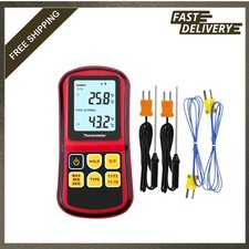 Digital Thermocouple Thermometer K Type Dual Channel LCD Display Temperature