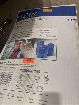 #ad 44 Gallon Precharged Vertical Well Water Pump House Pressure Tank HT 44B $455.00