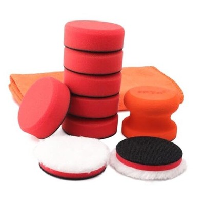 3 Inch Polishing Pad, SPTA 8Pcs Car Wax Applicator Pads with Handle and Towel, 