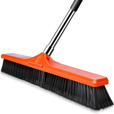 24'' Yard Broom, Heavy Duty Garden Broom with Stiff Bristles, Outdoor Sweeping