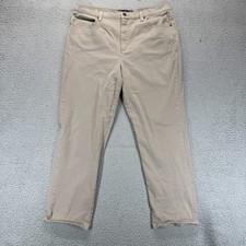 Gloria Vanderbilt Amanda Womens Straight Leg Jeans Beige Light Wash Size 18