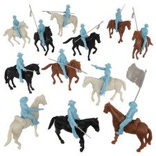 BMC CTS Alamo Mexican Light Cavalry Blue Plastic Army Mexico Soldier Figures