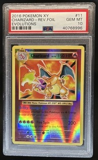 Pokémon XY Evolutions Charizard 2016 holograma inverso #11/108 PSA 10 GEMA como nuevo