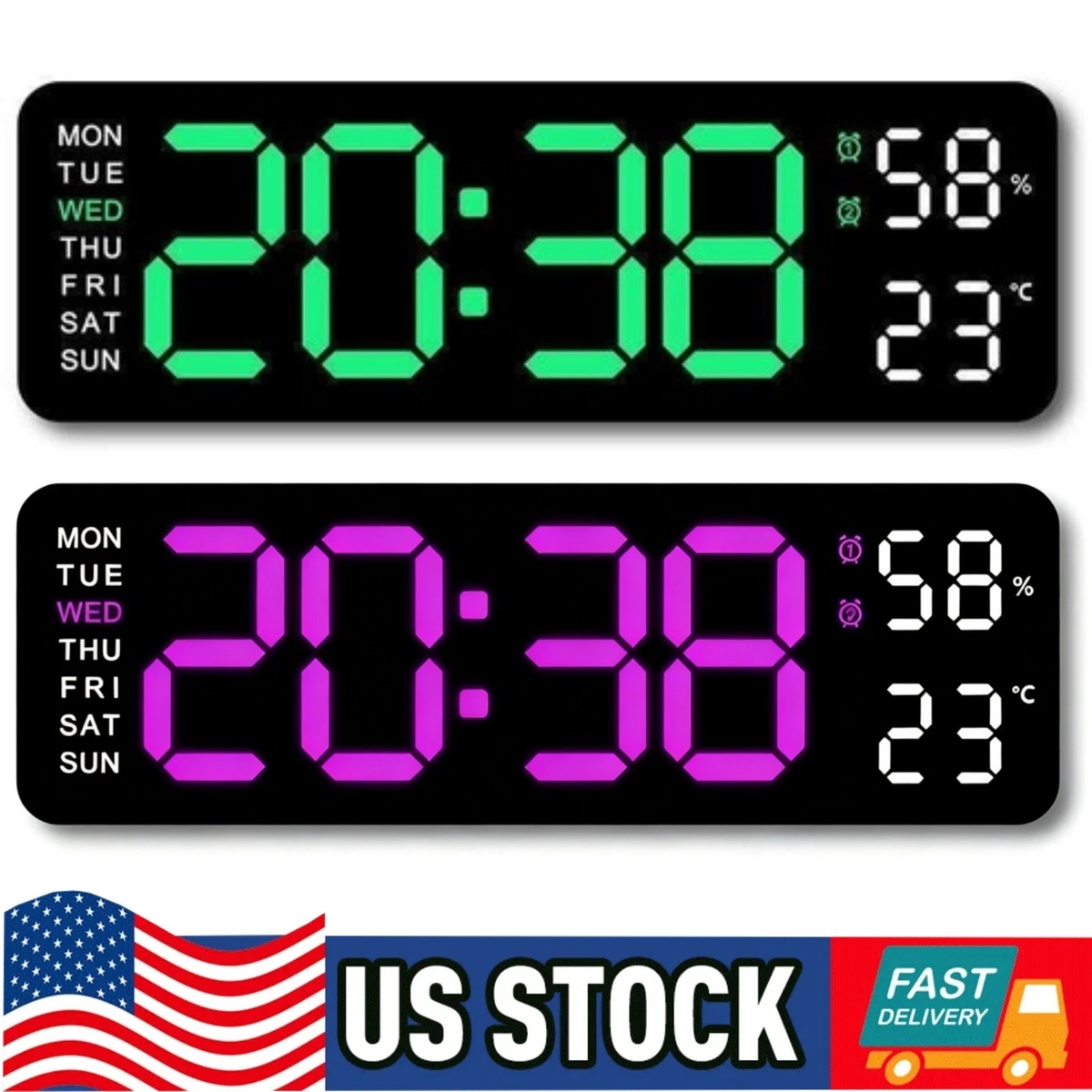 Digital Rectangular Wall Clocks for sale | eBay