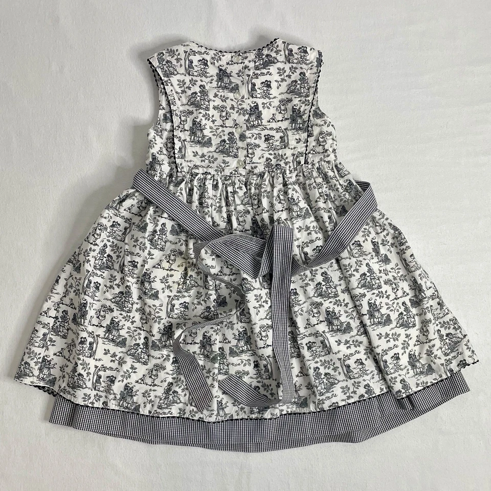 Vestido delantal provincial francés blanco y negro Maggie & Zoe para niñas talla 6 Foto 2 de 4