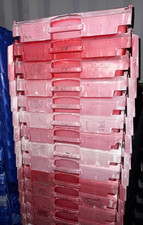2 Used Removal Storage IT3 Crate Box Container 138L - Red DISCOLOURED